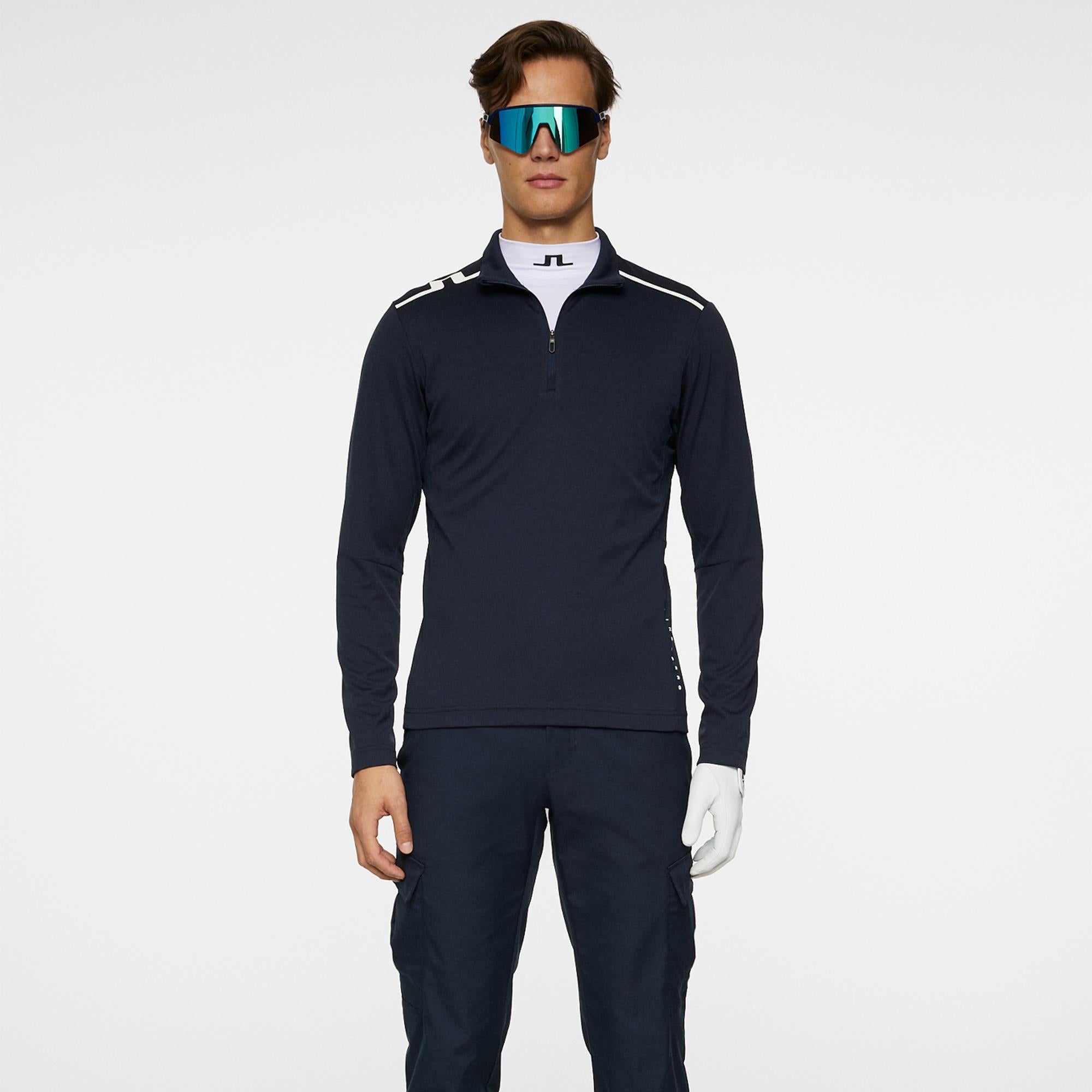 J Lindeberg Leon Quarter Zip Mens Golf Mid Layer Navy